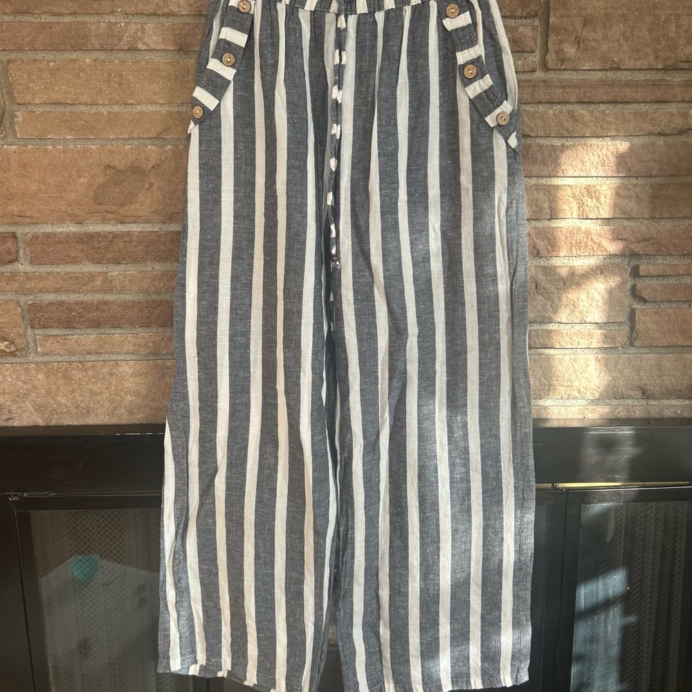 Dry Goods Wide Leg Striped Pants